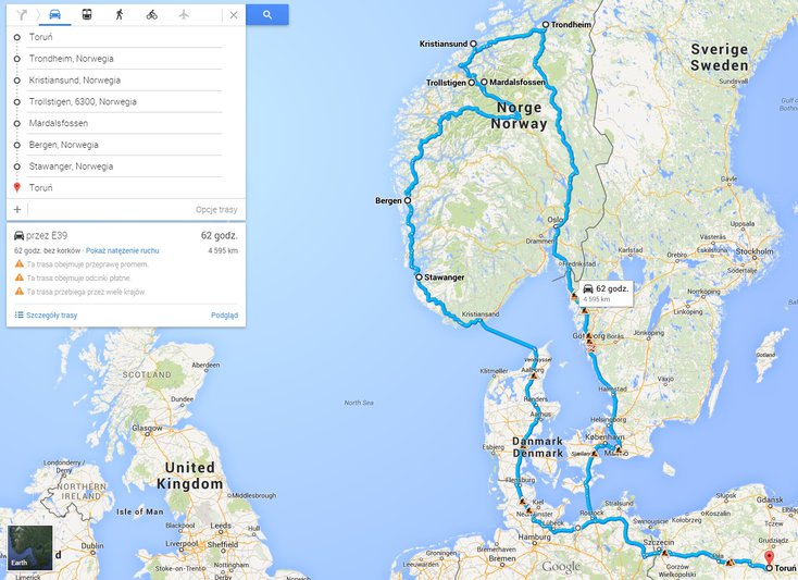 Wstępny plan trasy Tour de NORWEGIAN ROADS 2015.jpg